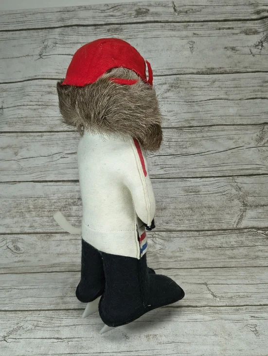 Vintage Montreal Canadiens Hockey Fufel Stand Up Felt Plush Bearded w Skates 16" - Picture 7 of 9